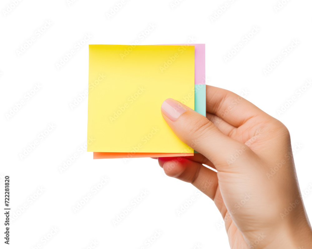 hand holding a yellow note hand holding a yellow note