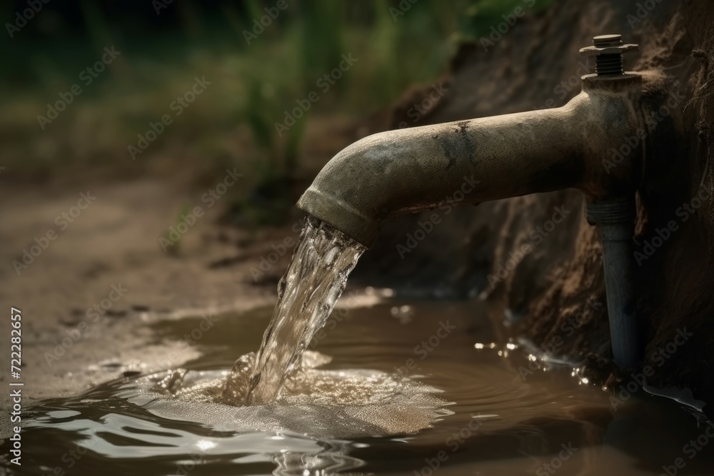 Crane ticking ground. Universal and oldest faucet with potable aqua