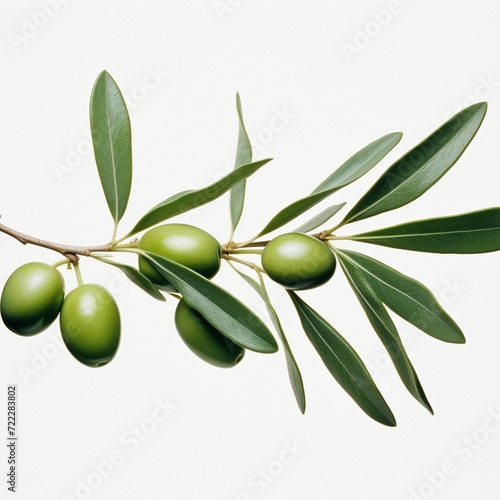 green olives on branch with leaves