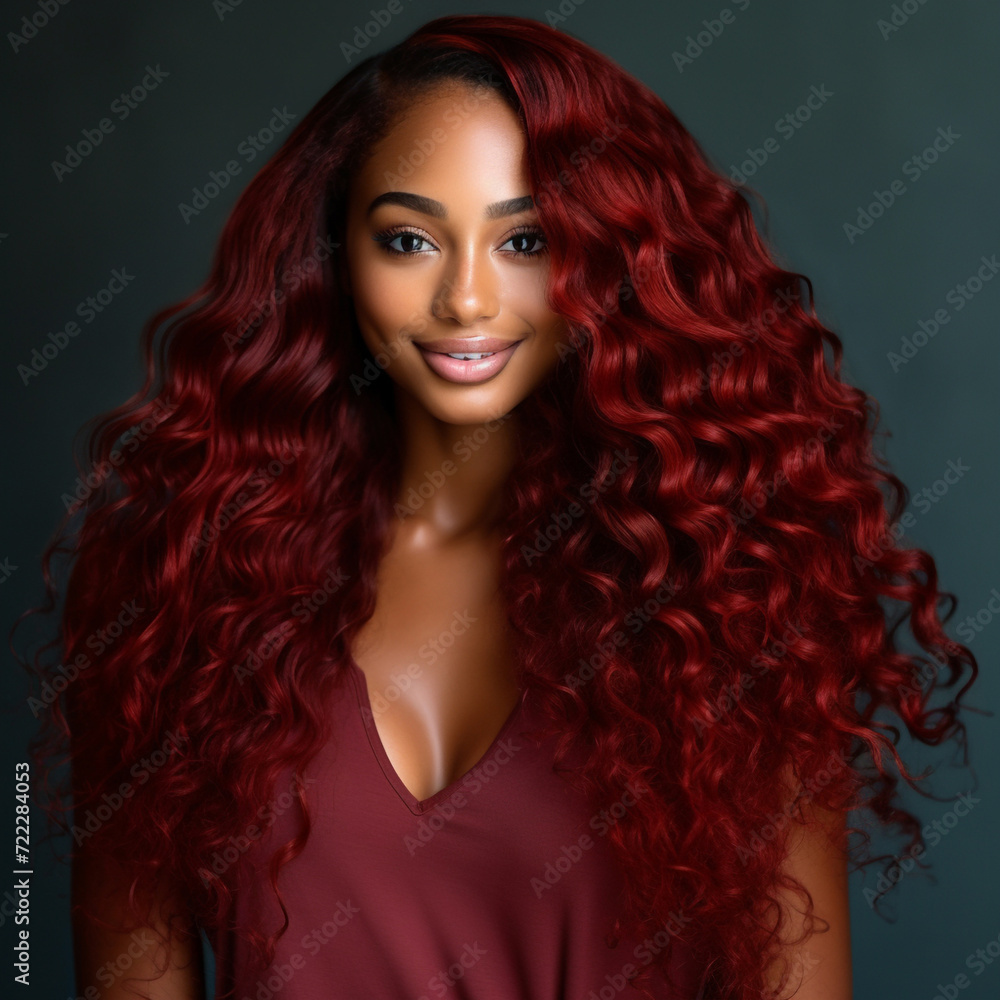 Portrait of a stunningly beautiful black young woman with red hair Portrait of a stunningly beautiful black young woman with red hair