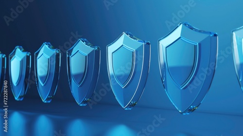 3d Protection shield icons