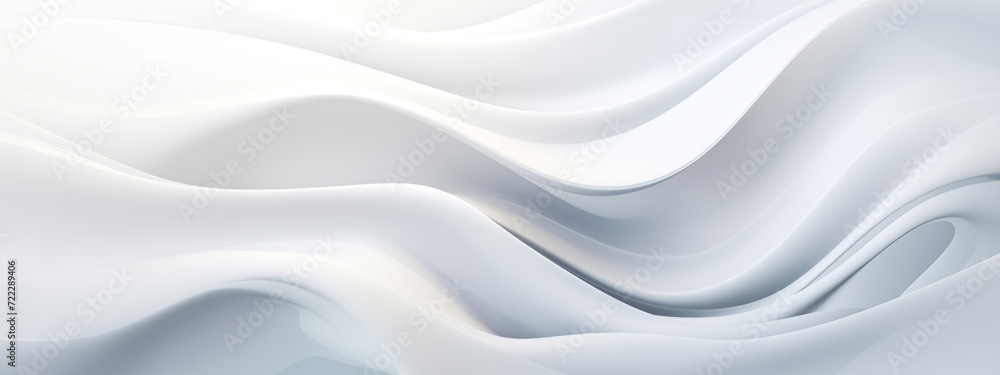 Naklejka premium Soft waves from white to silver, sleek, graceful design.