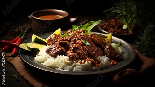 Savory Delights: A Plate of Hearty Meat and Rice