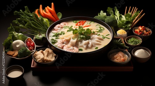 Savory seafood soup filled with fresh shrimp and vibrant vegetables