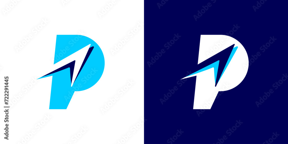 Letter P Arrow logo illustration - obrazy, fototapety, plakaty 