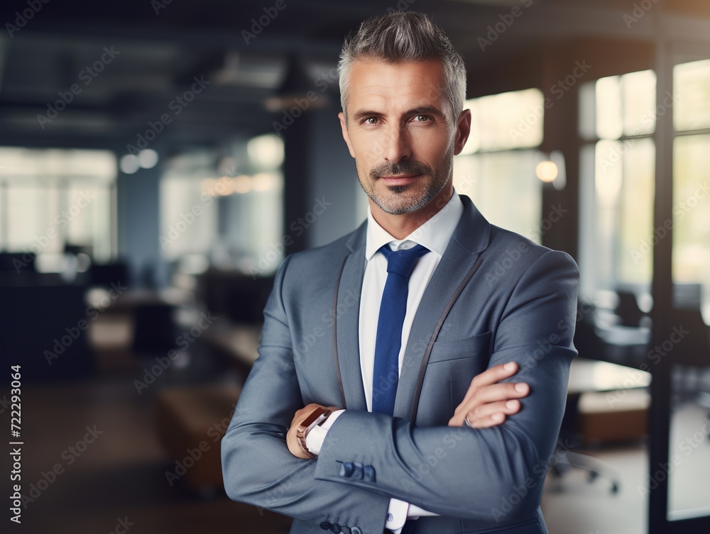 Fototapeta premium Businessman confident in his office