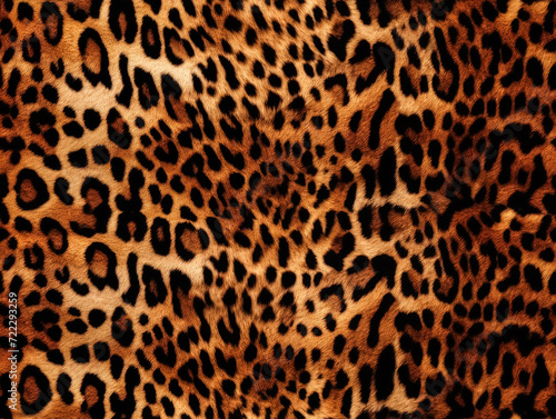 Seamless leopard print fur texture background  animal skin texture. Generative ai
