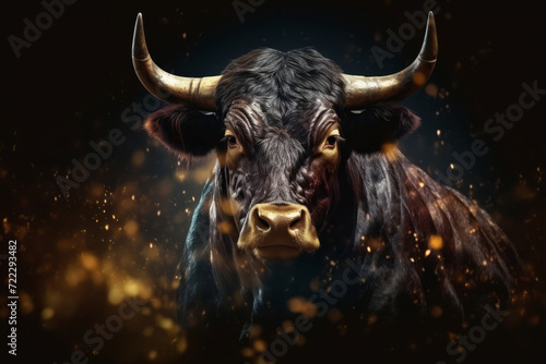 illustration of bull head like symbol representing financial market trends  crypto currency market