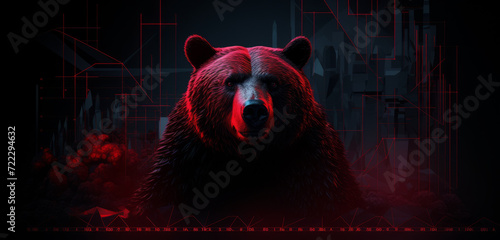 bear on chart background, stock market, cryptocurrency. Concept financial investment