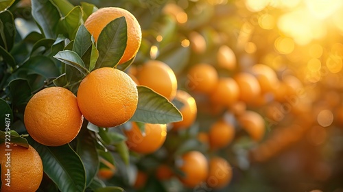 The orange orchard is in full fruit