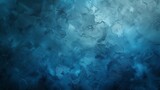 An abstract surface background with an uneven texture of blue paint or frozen careless decorative plaster on the wall surface