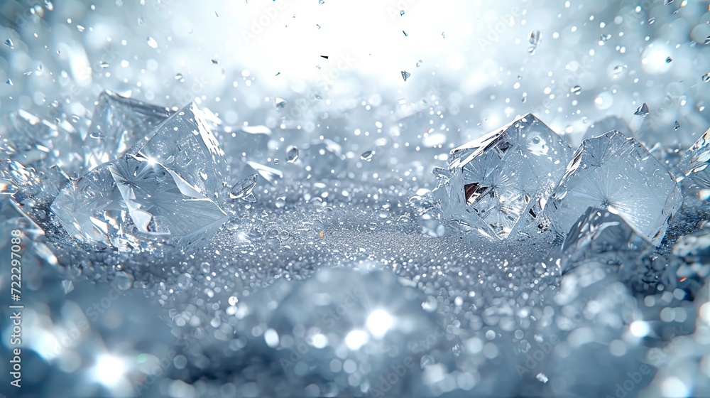 Scattered white diamonds and crystals falling from above, very shiny, clear, star powder, center composition, creative background design. Abstract Background. Scattered white diamonds and crystals falling from above, very shiny, clear, star powder, center composition, creative background design. Abstract Background.
