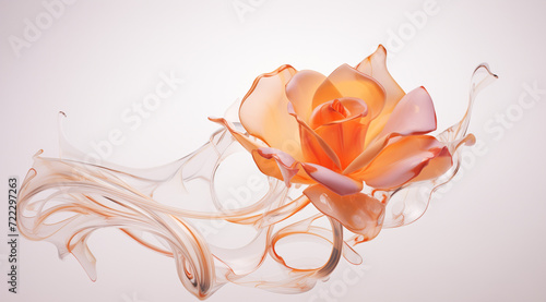 An abstract  rose in the style of organic flowing forms