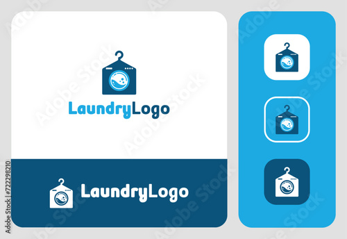 vector laundry machine logo