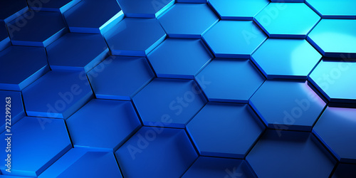 Abstract background formed from futuristic blue hexagon glass blue pattern geometric crystals, Futuristic sci fi vibes Abstract hexagonal gradient backdrop in captivating blue,