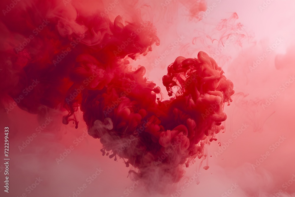 heart shape from red smoke