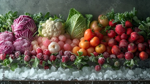 Frozen vegetables closeup