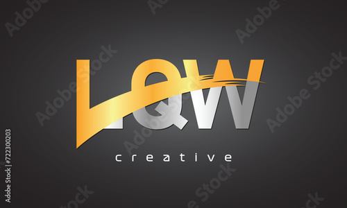 LQW Creative letter logo Desing with cutted