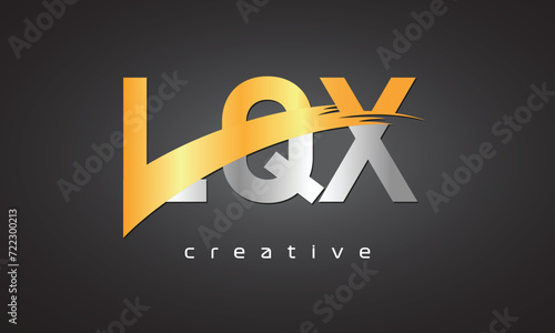LQX Creative letter logo Desing with cutted
