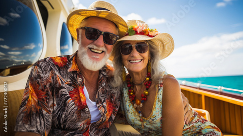 Happy elderly couple on exotic cruise © ART_ist