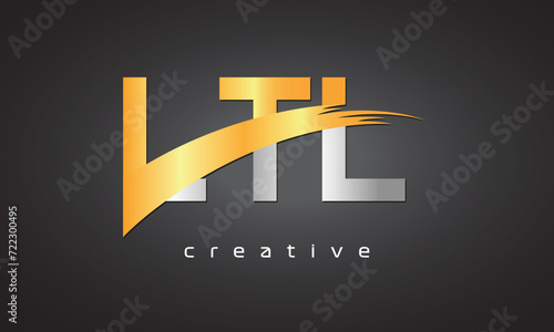 LTL Creative letter logo Desing with cutted 