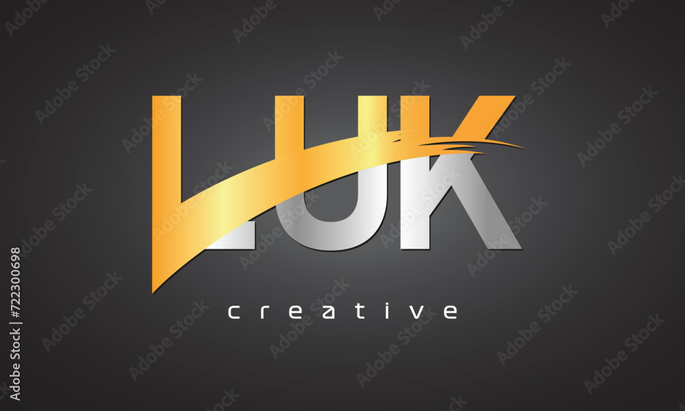 LUK Creative letter logo Desing with cutted LUK Creative letter logo Desing with cutted
