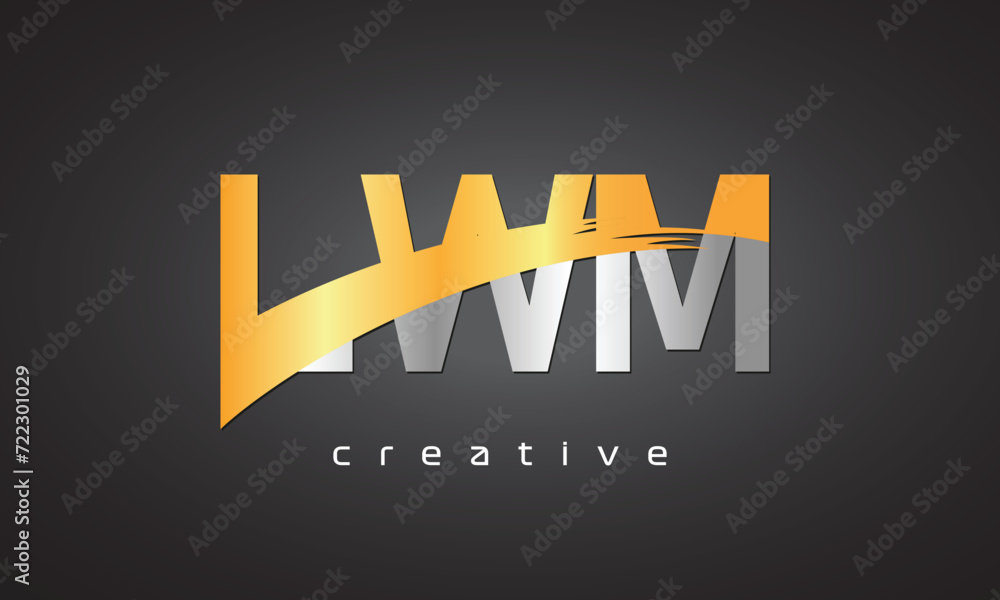 LWM Creative letter logo Desing with cutted LWM Creative letter logo Desing with cutted