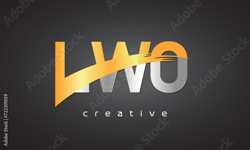 LWO Creative letter logo Desing with cutted
