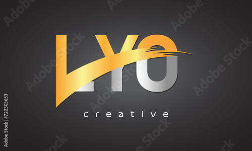 LYO Creative letter logo Desing with cutted photo