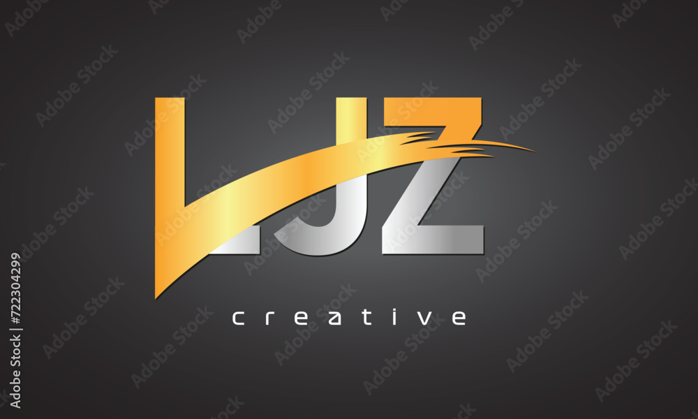 LJZ Creative letter logo Desing with cutted LJZ Creative letter logo Desing with cutted