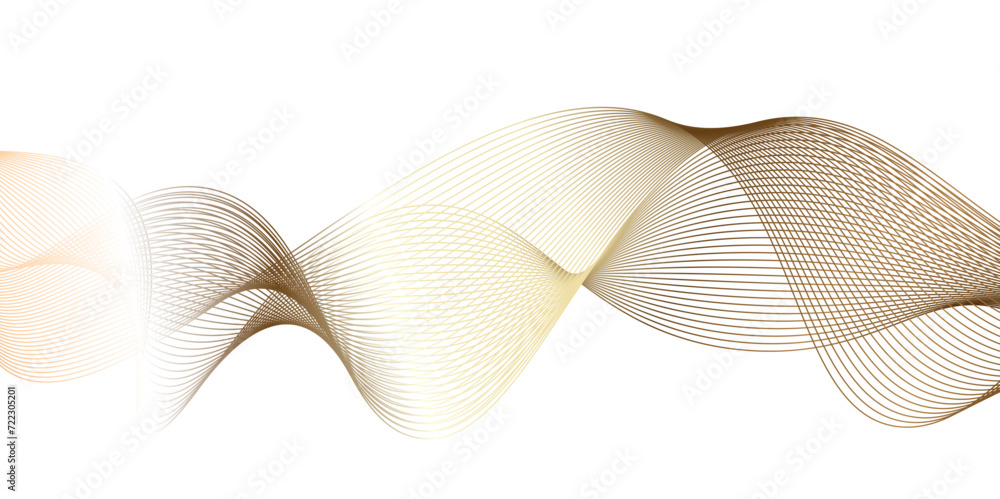 Abstract wave line for banner, template, wallpaper background with wave design. Stylized line art background. Luxury hand drawn and golden texture with gold gradient wavy line.