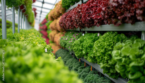  Fresh organic vegetable grown using aquaponic vertical farming and hydroponics  photo