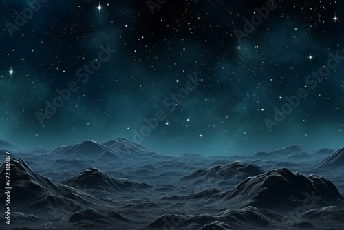 Fantasy alien planet, Mountain and starry sky