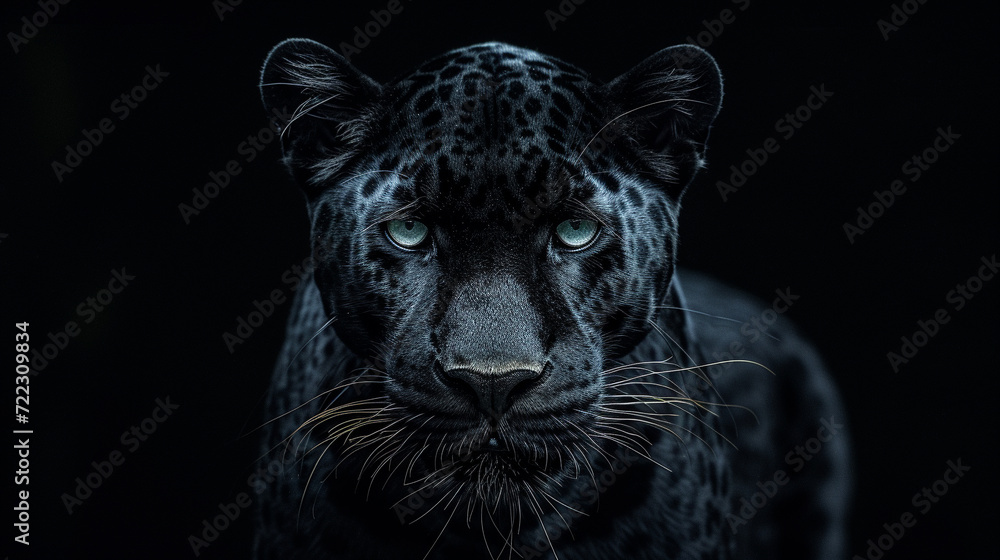 black Panther in water in dark background