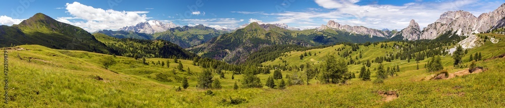 View of mount Marmolada, Alps Dolomites mountains, Italy