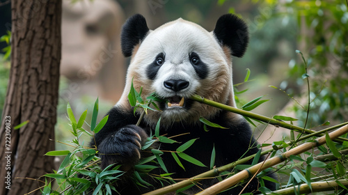 Panda chewing on bamboo  © Banu