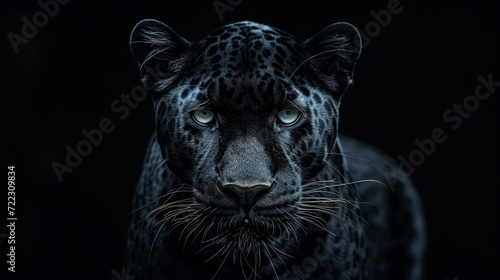 black Panther in water in dark background