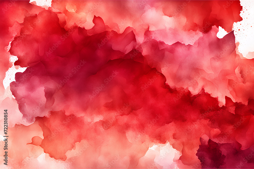 Fototapeta premium Abstract red background in watercolor style