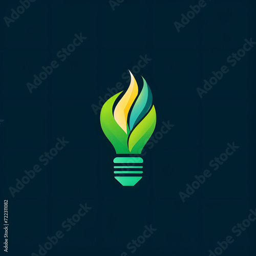 logo of a bulb, creative green energy concept