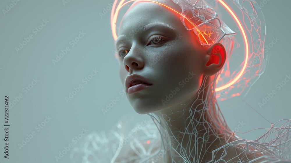 portrait of an cute and beuty woman background, with neon lines on face, professional photography studio, portrait wallpaper portrait of an cute and beuty woman background, with neon lines on face, professional photography studio, portrait wallpaper
