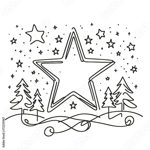 star of david One continuous line drawing set of stars. photo