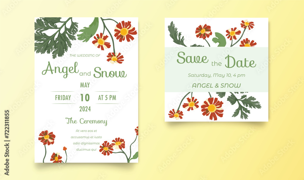 Fototapeta premium Two invitation cards for the wedding celebration