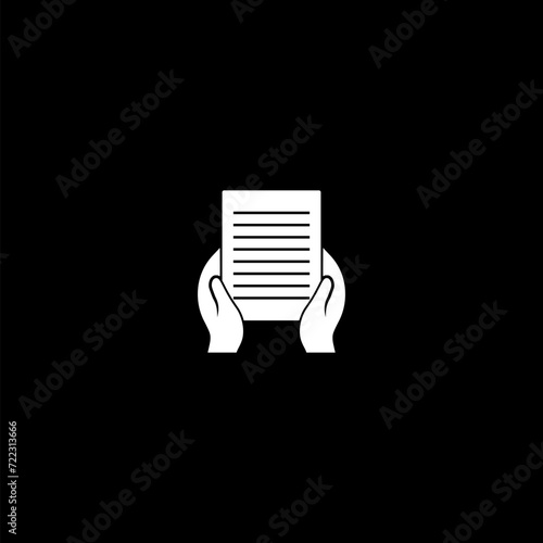  Document icon simple sign isolated on black background