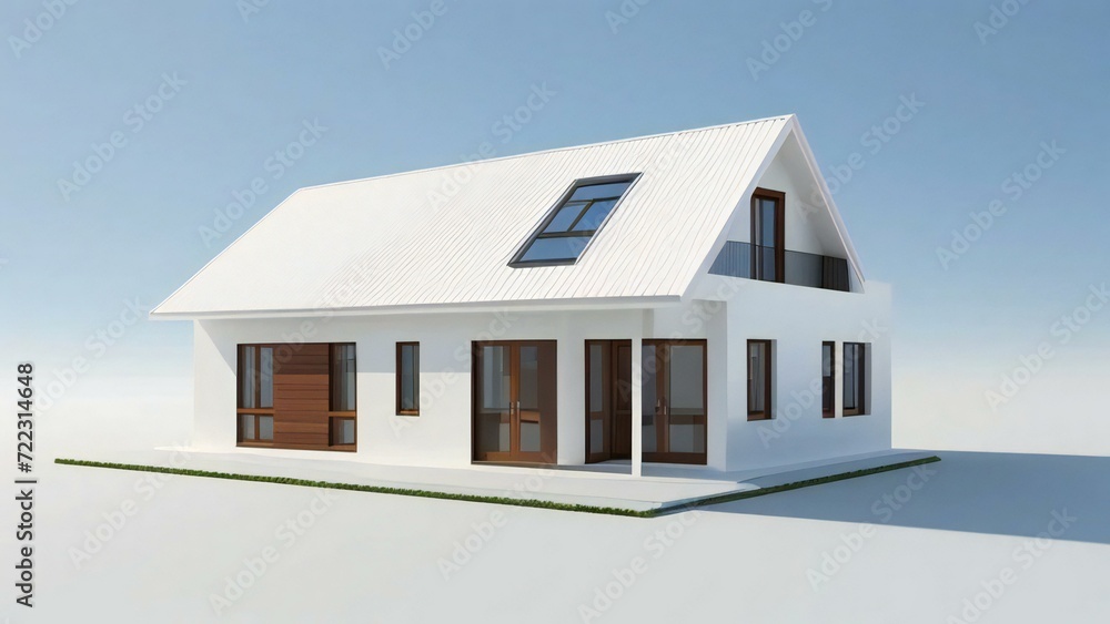 3d illustration of residential building exterior isolated on white background, Concept for real estate or property. 3d illustration of residential building exterior isolated on white background, Concept for real estate or property.