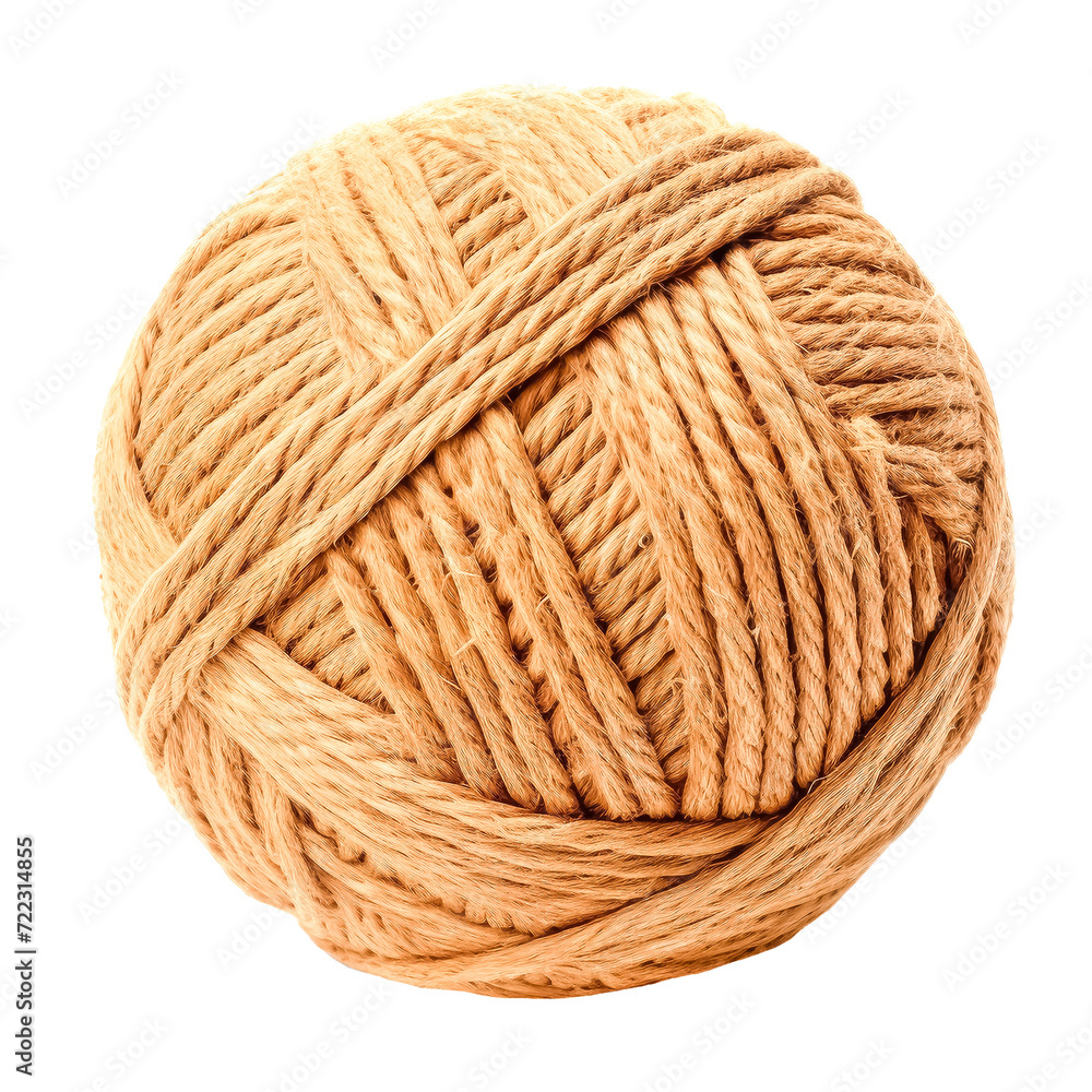 ball of string rope isolated on a transparent background