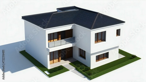 Wallpaper Mural 3d illustration of residential building exterior isolated on white background, Concept for real estate or property. Torontodigital.ca