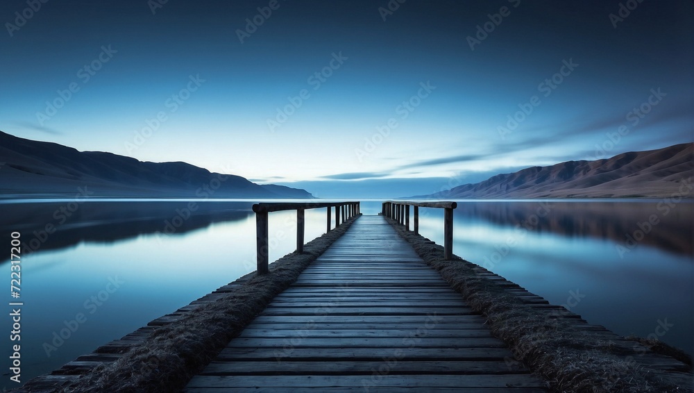 Fototapeta premium landscape to bridge in the beach, blue view