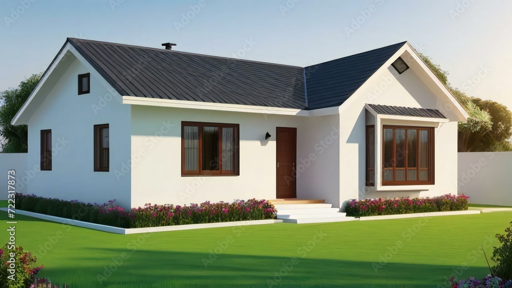 3d illustration of residential building exterior isolated on white background, Concept for real estate or property. 3d illustration of residential building exterior isolated on white background, Concept for real estate or property.