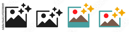 Image enhancement, generate artwork using artificial intelligence, improve quality symbol, refine edit picture, set photo filter effect make better image