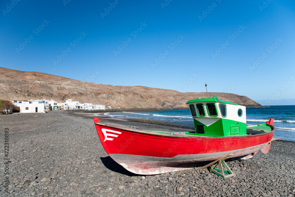 Fototapeta premium Fishing boat at Pozo Negro, Fuerteventura
